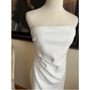 NWT Women's Open Edit White Strapless Midi Dress M